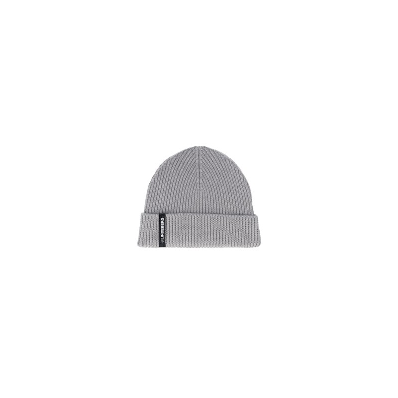 Juan Merino Beanie Medium Grey Melange Cuff - J.Lindeberg
