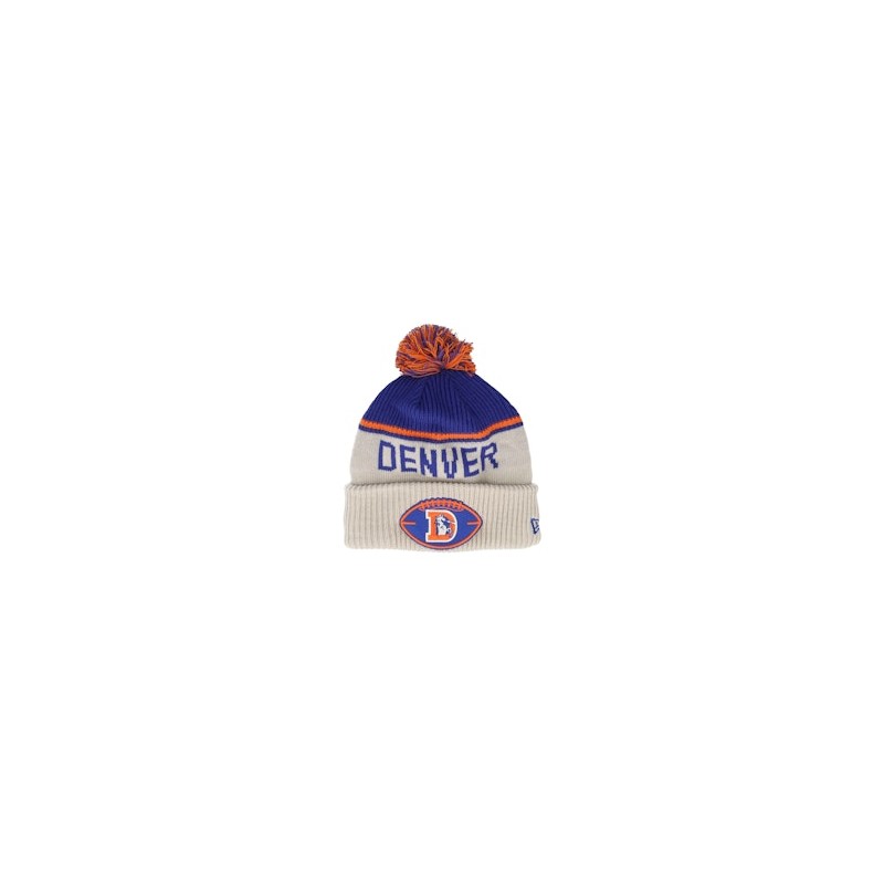 Denver Broncos NFL24 Sideline His Sportknit Stone/Royal Pom - New Era