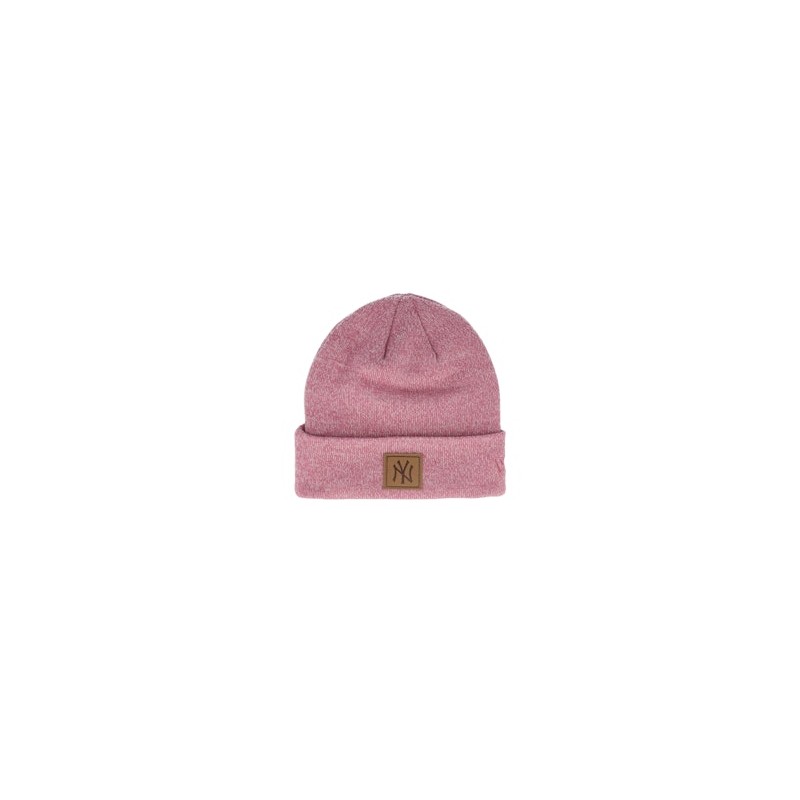 New York Yankees Team Patch Beanie Pink Cuff - New Era